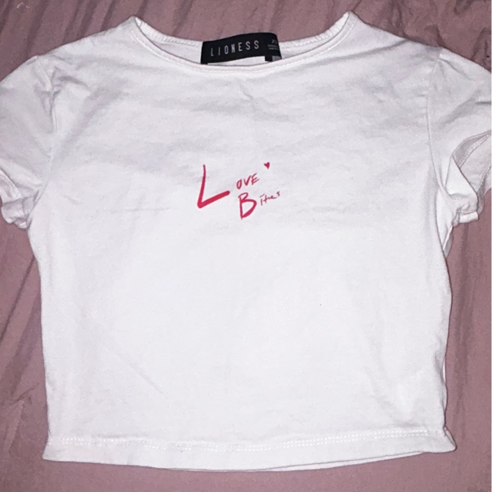 cute white tee with red lettering